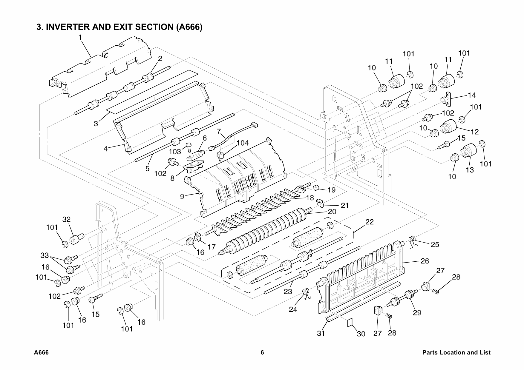 RICOH Options A666 FINISHER Parts Catalog PDF download-3